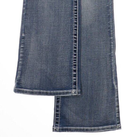 Maurices Jeans Junior Womens 3/4 Bootcut Embellished Blue Denim Stretch 26 x 31 - Picture 5 of 10